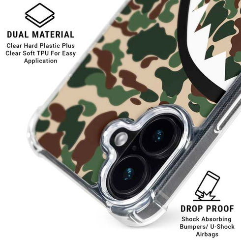 Shark Teeth Street Camo iPhone 16 Clear Case